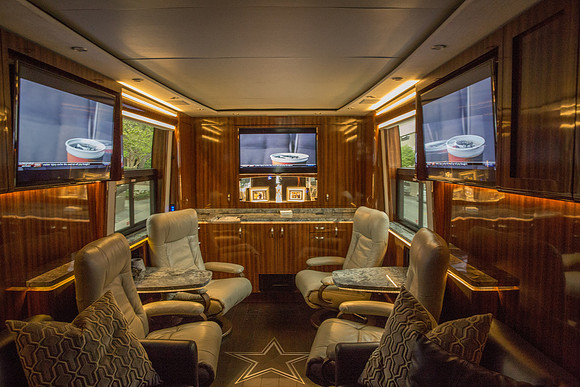 Inside Jerry's bus